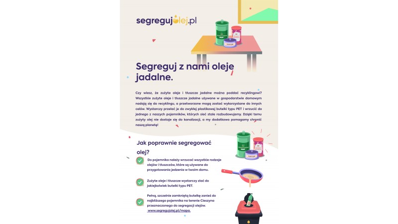 Plakat dotyczący recyklingu zużytego oleju mat.pras